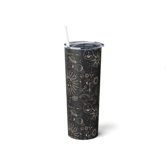 Boho Celestial Moon and Planets 20oz Tumbler With Metal Straw - Picture 4 of 7